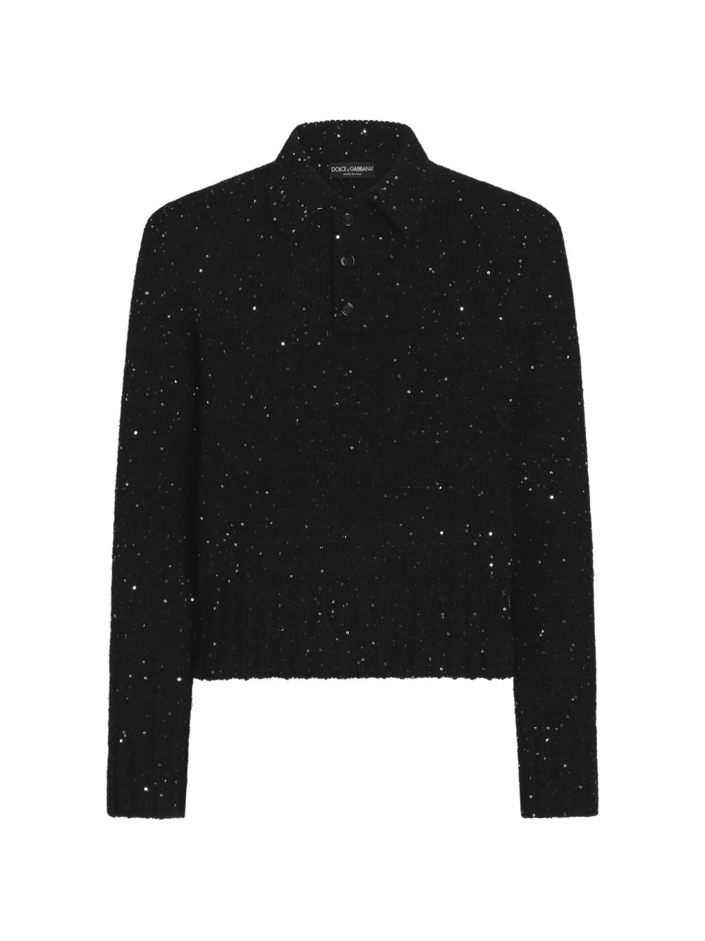 Dolce & Gabbana Polo con paillettes - Nero