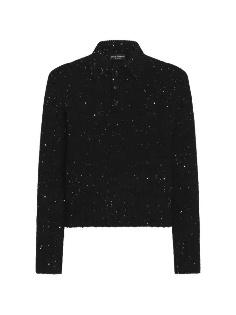 Dolce & Gabbana knit polo shirt with sequins