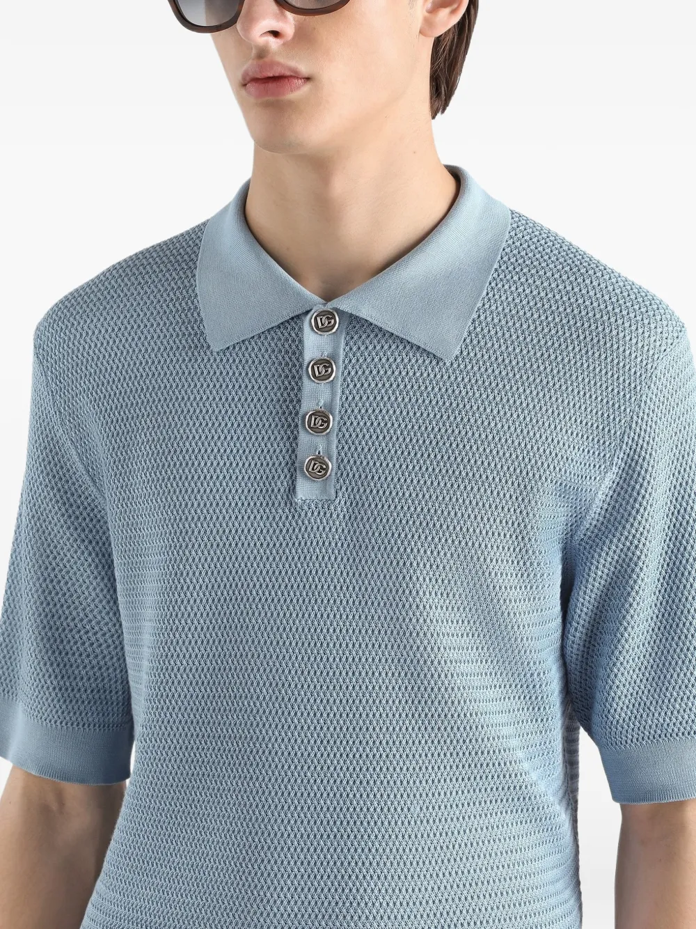 Dolce & Gabbana Zijden poloshirt Blauw