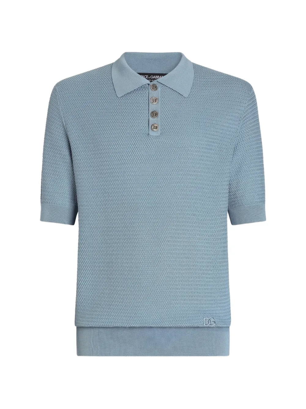 Dolce & Gabbana silk polo shirt - Blue