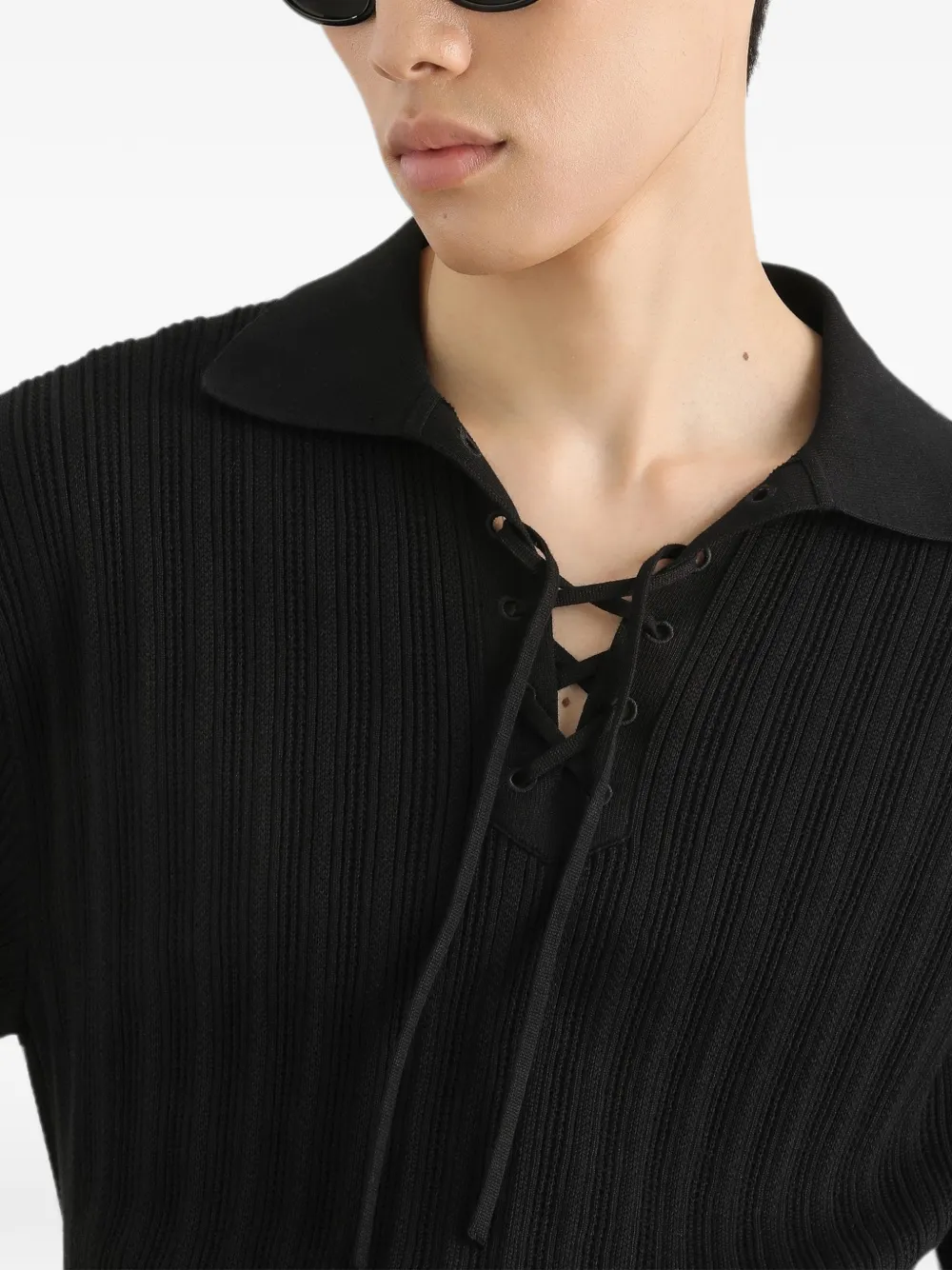 Dolce & Gabbana Serafino katoenen poloshirt Zwart