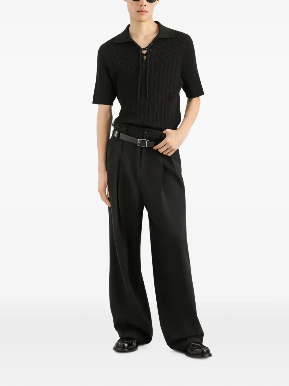 Dolce & Gabbana Serafino katoenen poloshirt Zwart