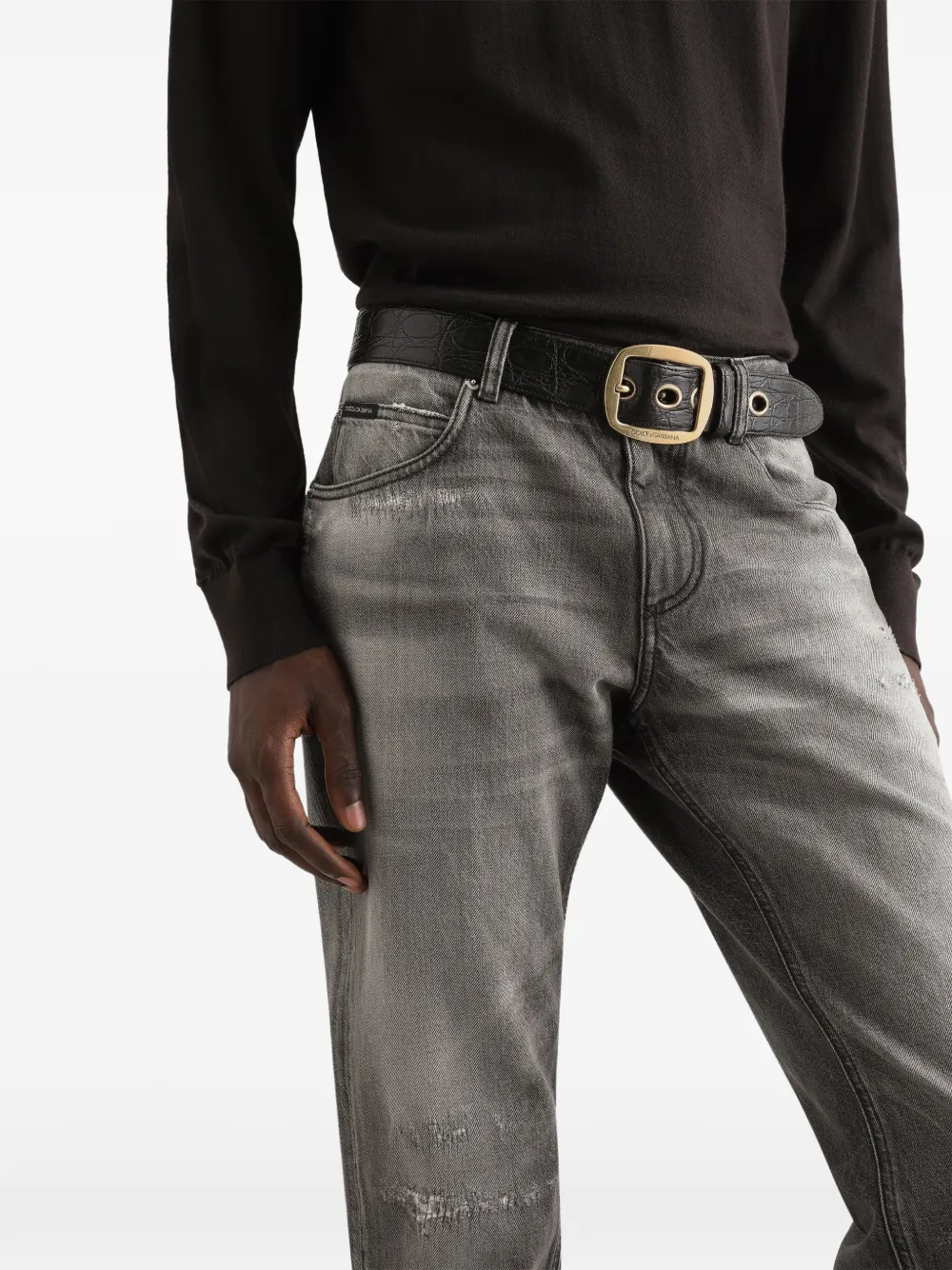 Dolce & Gabbana Jeans met logoplakkaat Grijs