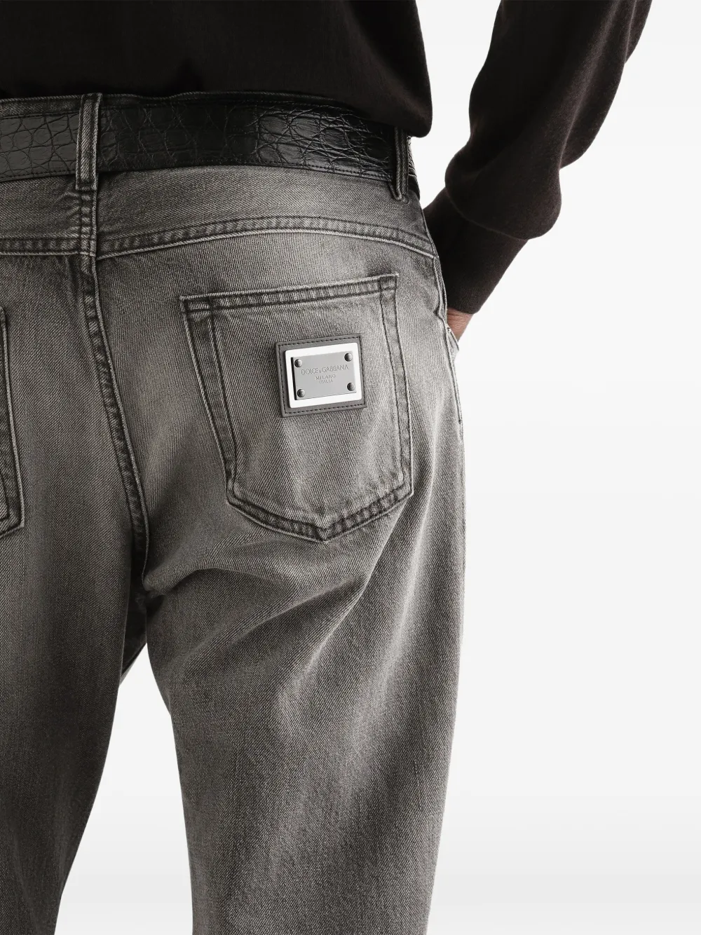 Dolce & Gabbana Jeans met logoplakkaat Grijs