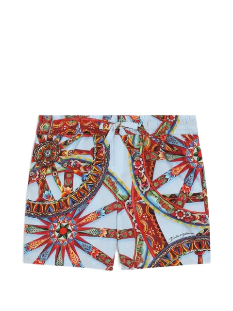 Dolce & Gabbana Kids bermudas de popelina con estampado Carretto