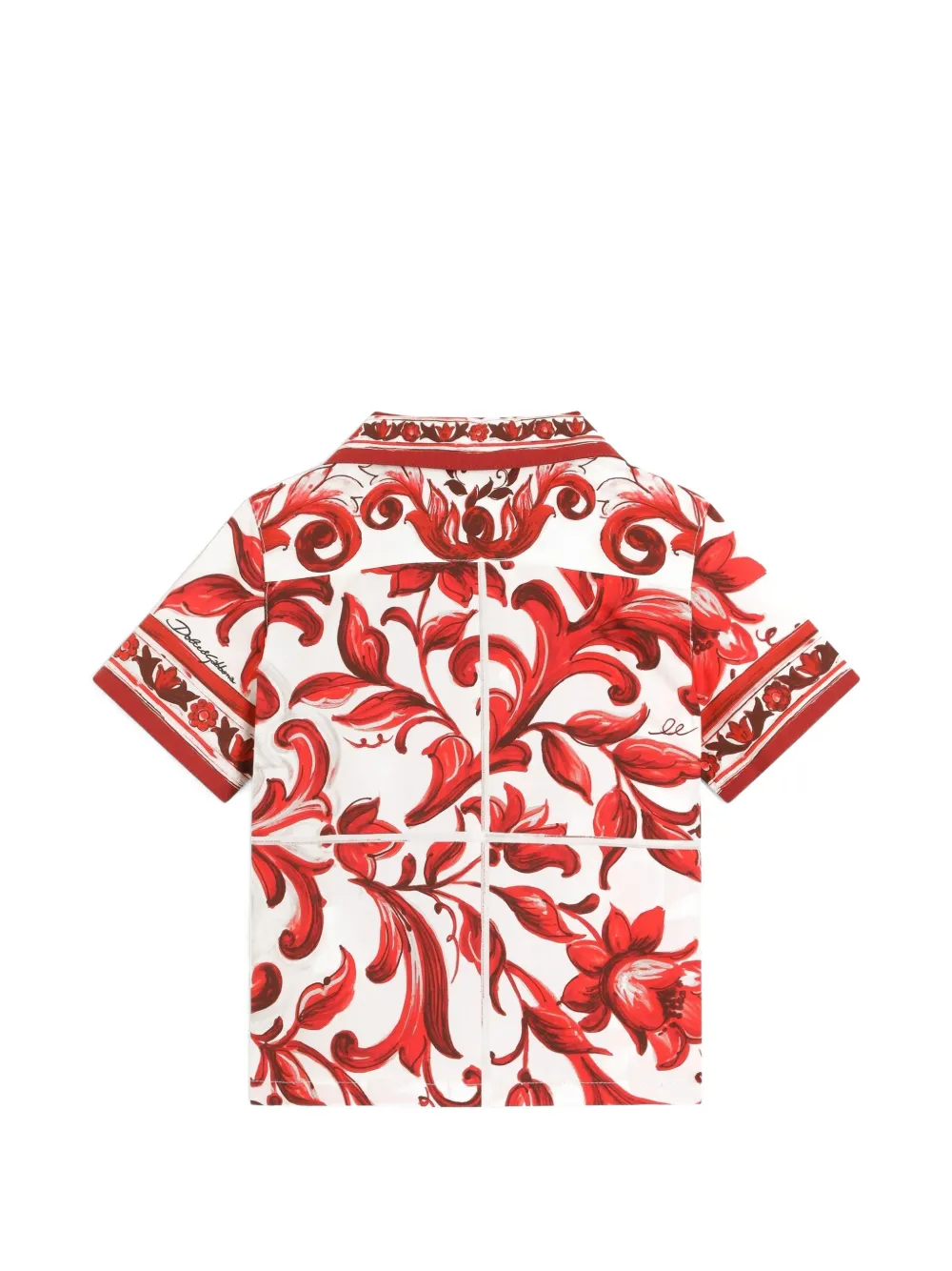 Dolce & Gabbana Kids Popeline shirt met Majolica-print Wit