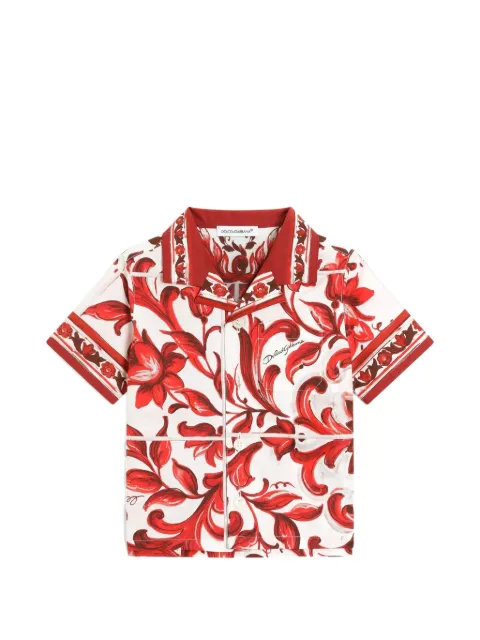 Dolce & Gabbana Kids Camisa com estampa Majolica