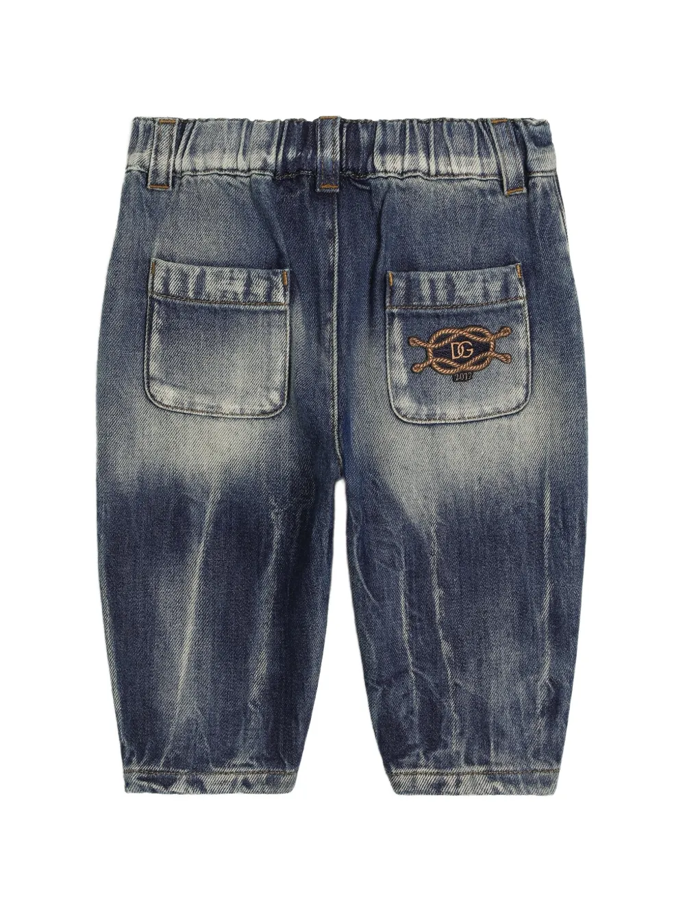 Dolce & Gabbana Kids Spijkerstof trainingsbroek Blauw