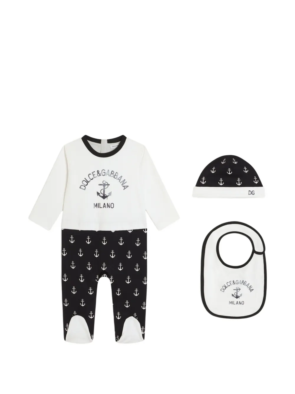 Dolce & Gabbana Kids Interlock Geschenk-Set mit Marina-Print (3er-Set) - Weiß