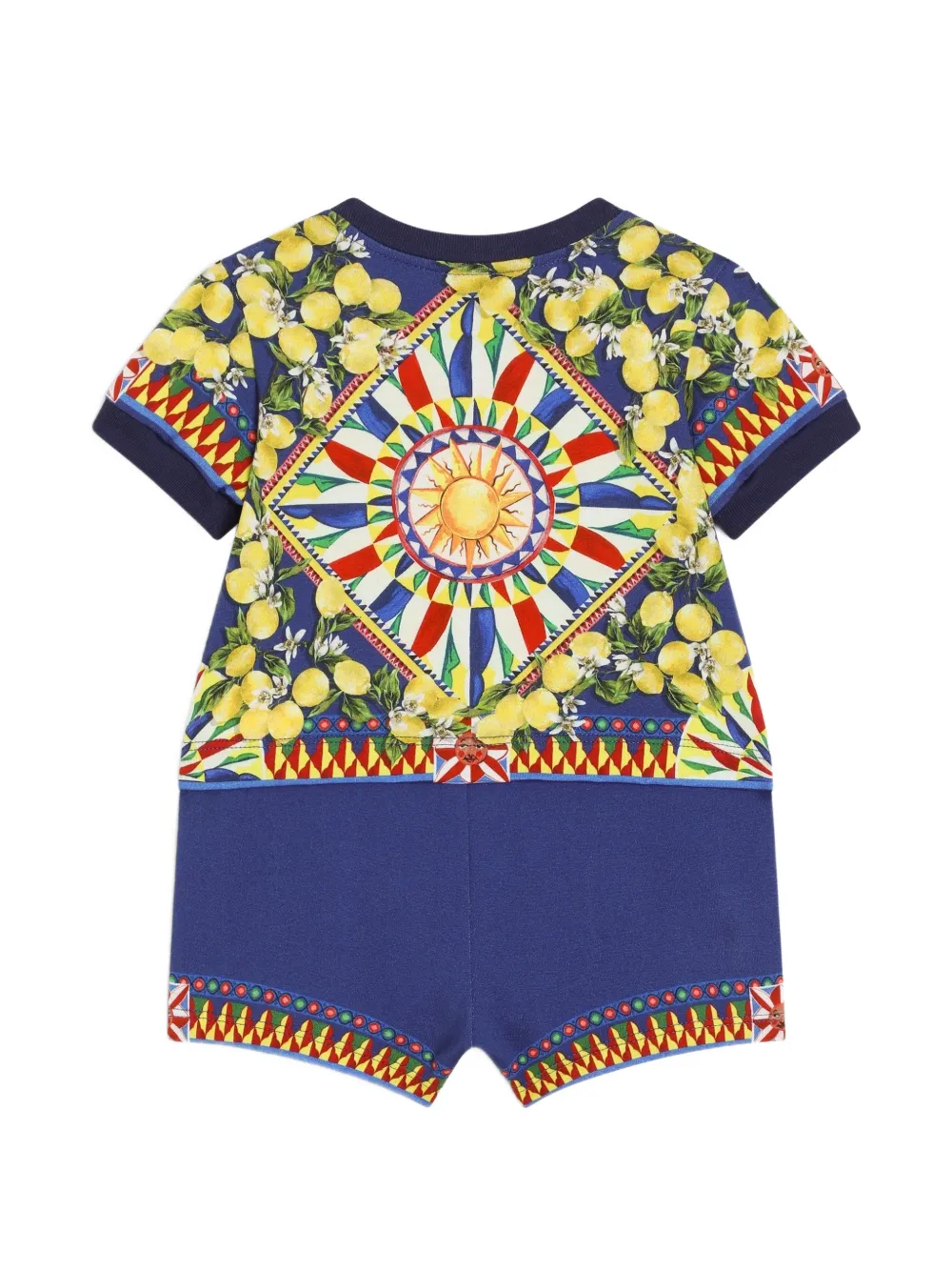 Dolce & Gabbana Kids Jersey cadeauset met Carretto-print Blauw