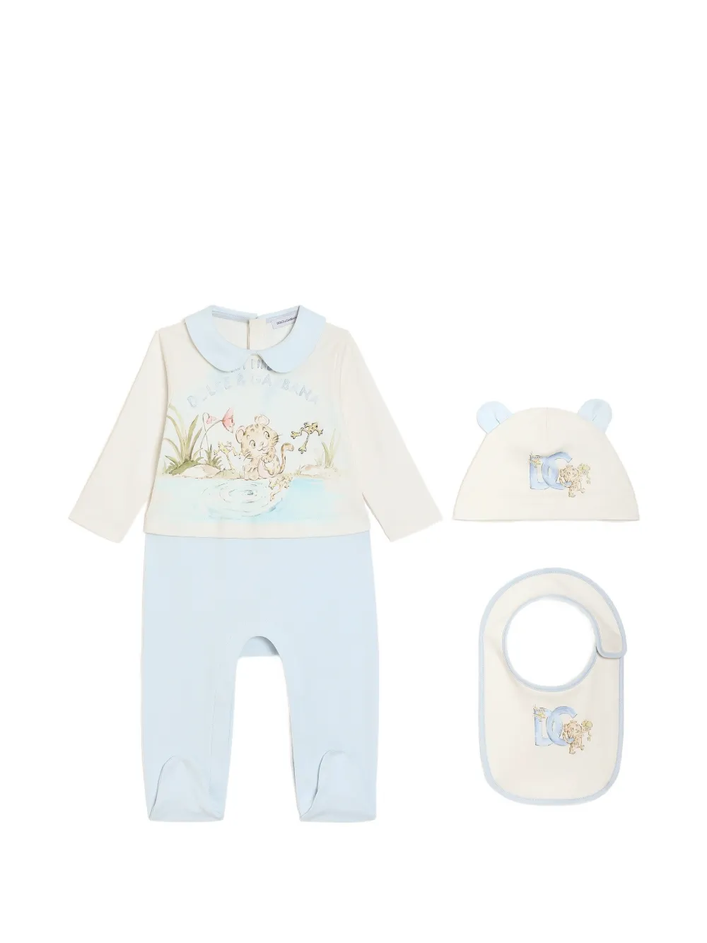 Dolce & Gabbana Kids Interlock Geschenk-Set mit Stickerei - Blau