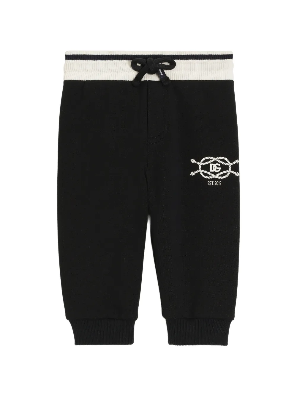 Dolce & Gabbana Kids Fleece joggingbroek met logo Zwart