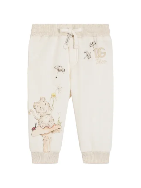 Dolce & Gabbana Kids pantalon en polaire à broderies