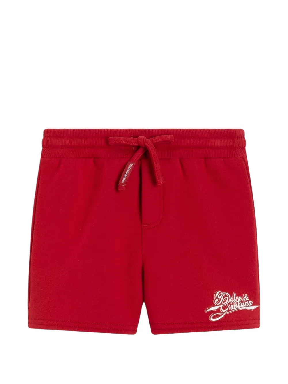 Dolce & Gabbana Kids Bermuda in pile con logo - Rosso