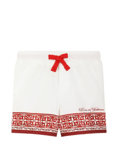 Dolce & Gabbana Kids majolica-print double piqué bermuda shorts