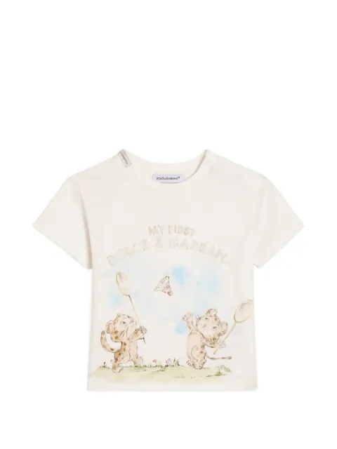 Dolce & Gabbana Kids playera de jersey con logo