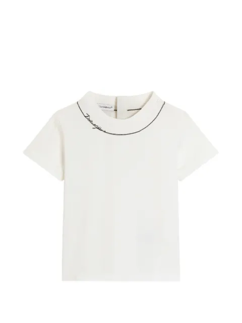 Dolce & Gabbana Kids playera con logo bordado