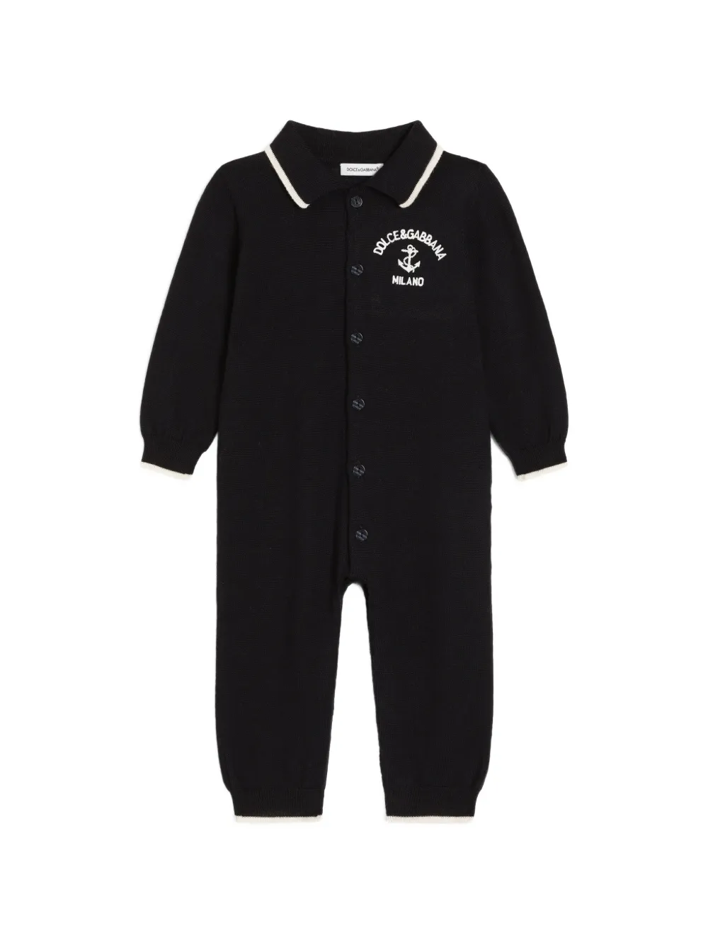 Dolce & Gabbana Kids combinaison en laine vierge - Noir Dolce & Gabbana Kids combinaison en laine vierge - Noir