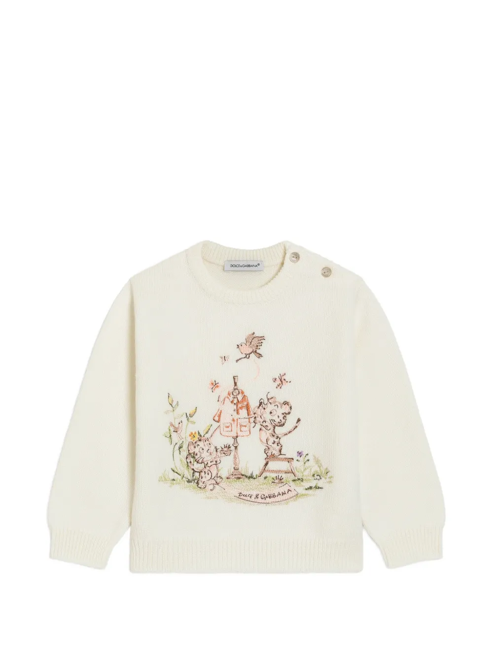 Dolce & Gabbana Kids Maglione in lana vergine - Bianco