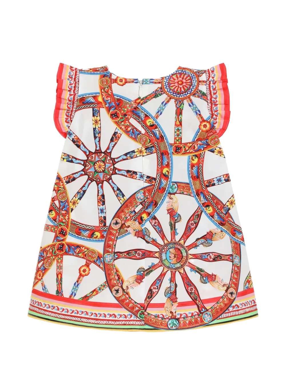 Dolce & Gabbana Kids Popeline jurk met print Wit