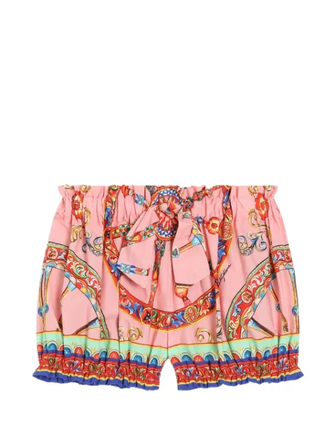 Dolce & Gabbana Kids Carretto-print poplin shorts