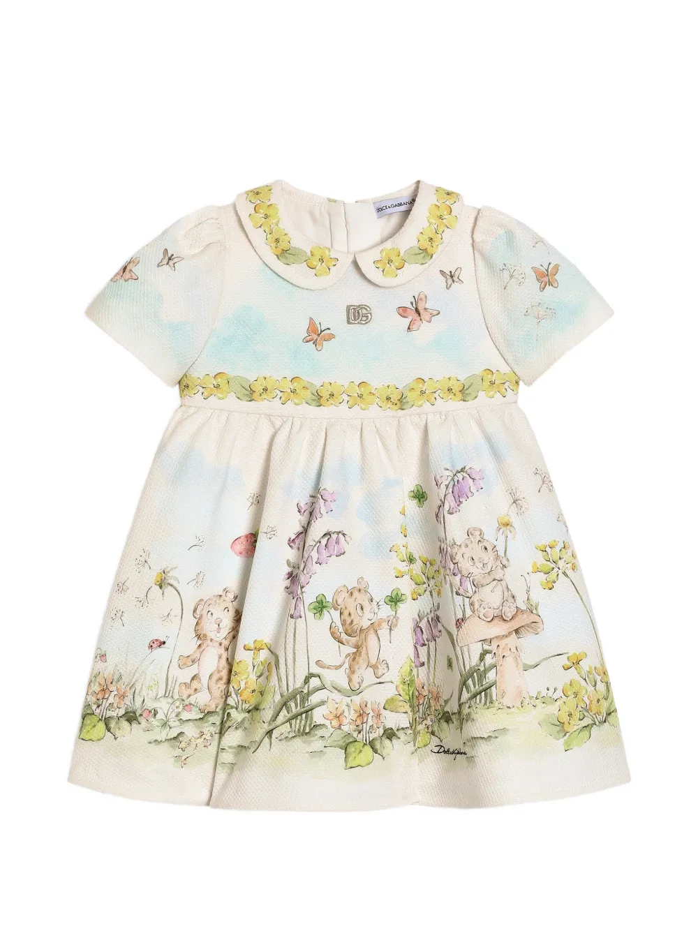 Dolce & Gabbana Kids Piqué-Kleid mit Windelhöschen - Nude
