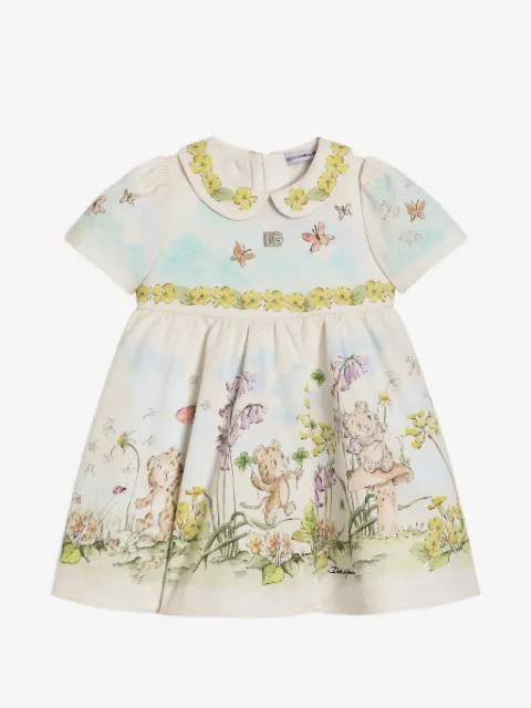 Dolce & Gabbana Kids Piqué-Kleid mit Windelhöschen