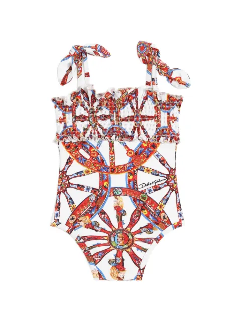 Dolce & Gabbana Kids Carretto-print one-piece swimsuit