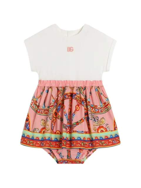 Dolce & Gabbana Kids Carretto-print mix-material dress