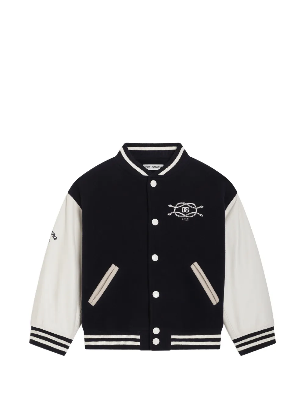 Dolce & Gabbana Kids Bomber con logo - Blu