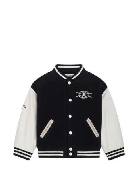 Dolce & Gabbana Kids cloth bomber jacket with logo