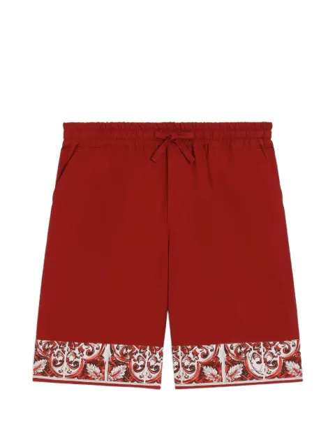 Dolce & Gabbana Kids Majolica-print poplin Bermuda shorts