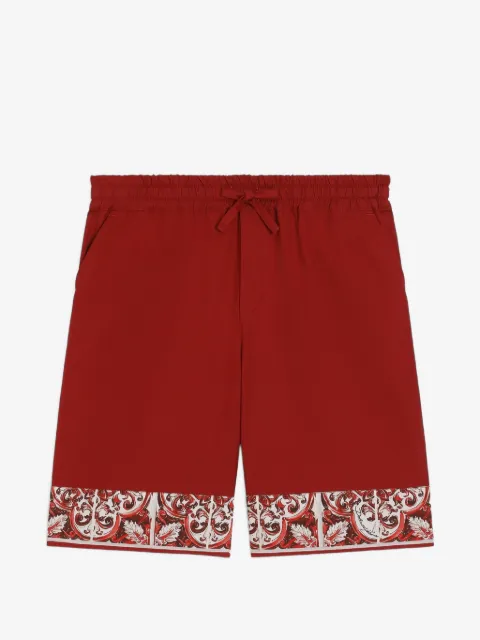 Dolce & Gabbana Kids Majolica-print poplin Bermuda shorts