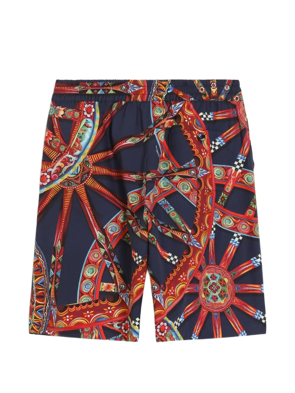 Dolce & Gabbana Kids Popeline bermuda shorts met Carretto-print Blauw