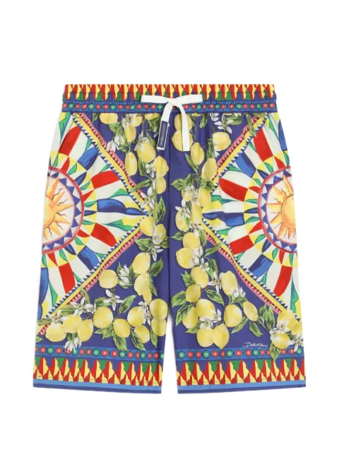 Dolce & Gabbana Kids Carretto-print poplin bermuda shorts