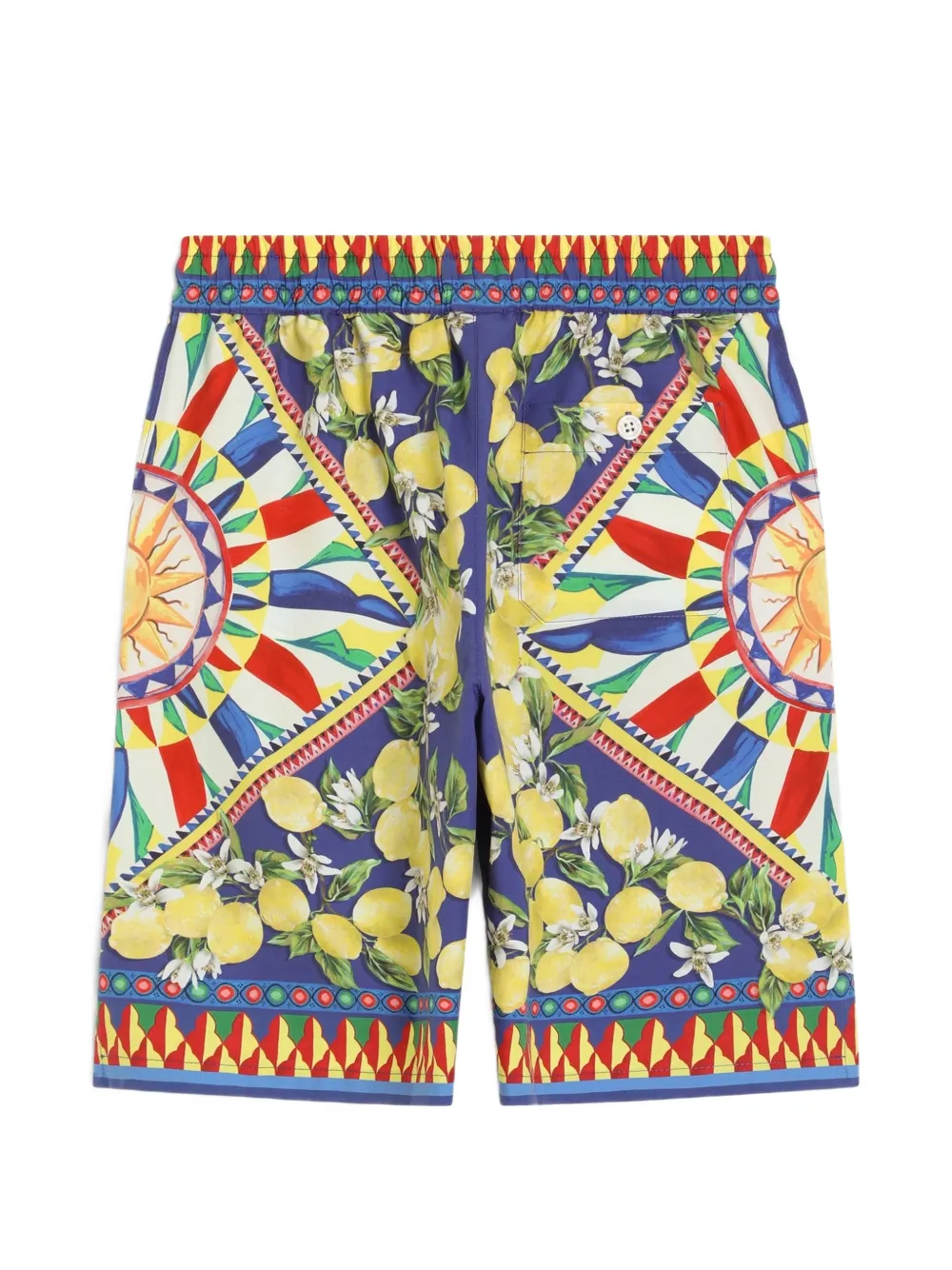 Dolce & Gabbana Kids Popeline bermuda shorts met Carretto-print Blauw