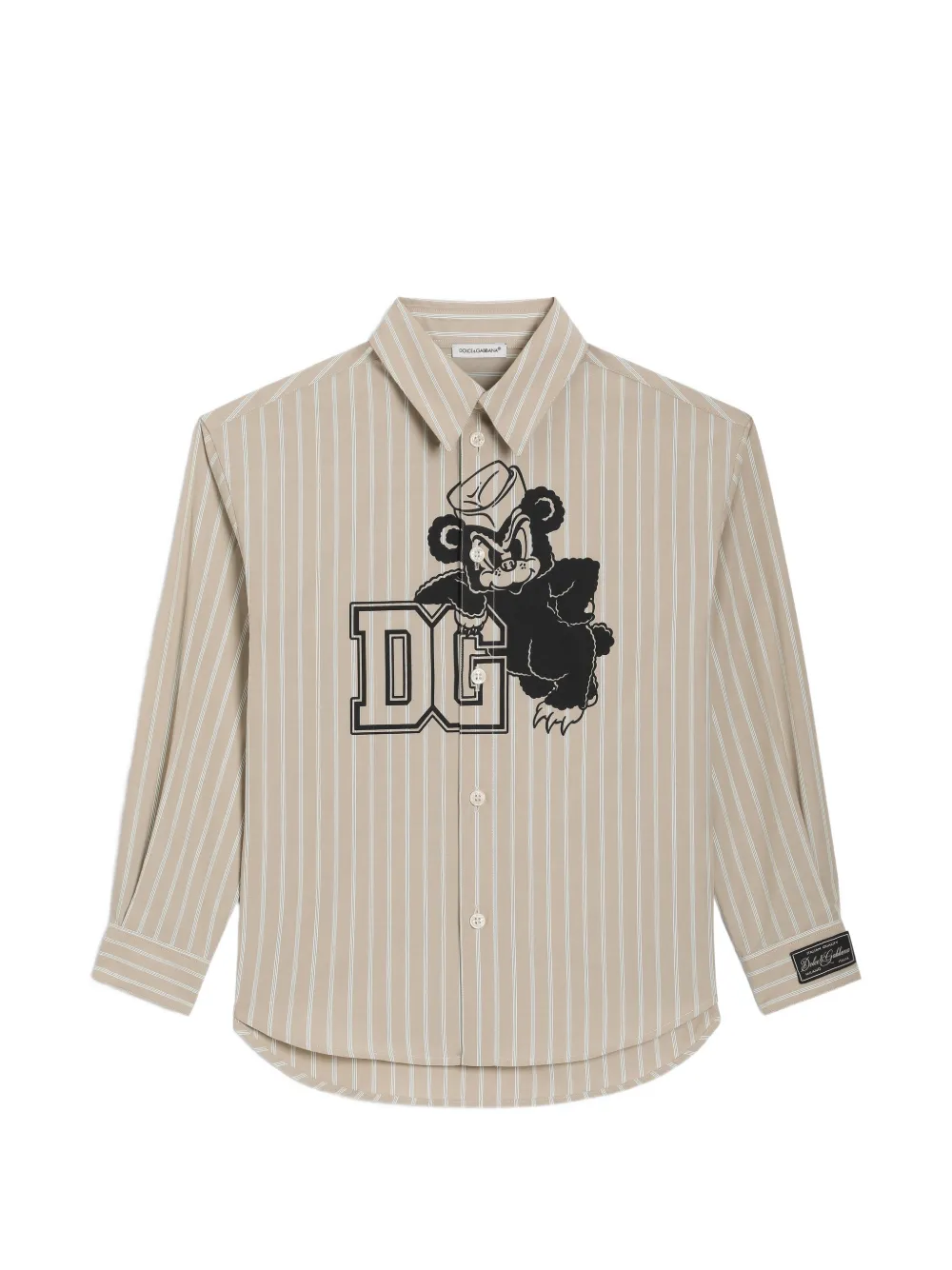 Dolce & Gabbana Kids Popeline-Hemd mit Logo - Nude