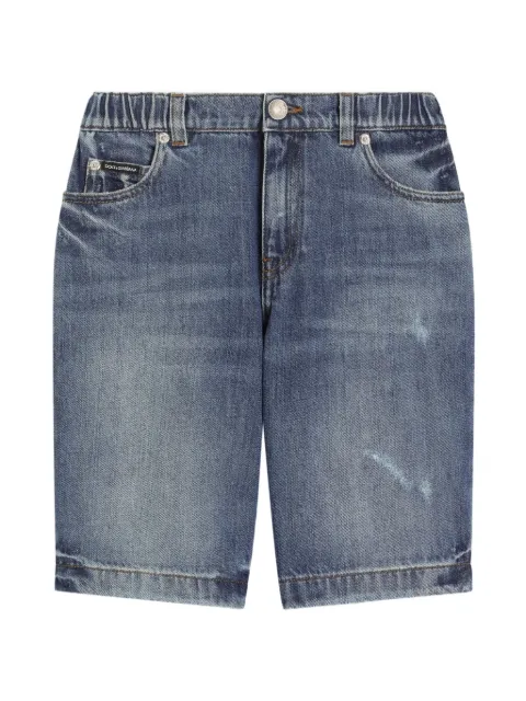 Dolce & Gabbana Kids denim bermuda shorts with logo