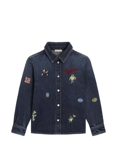 Dolce & Gabbana Kids Camicia denim con ricamo