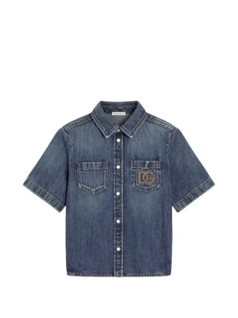Dolce & Gabbana Kids denim shirt with logo