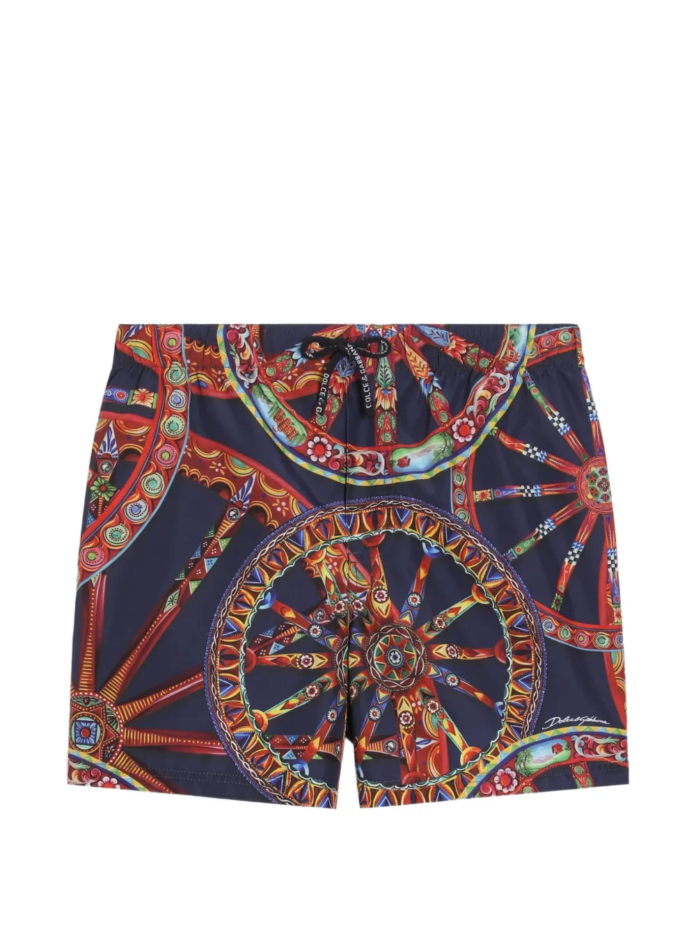 Dolce & Gabbana Kids Costume da bagno in tela con stampa Carretto - Blu