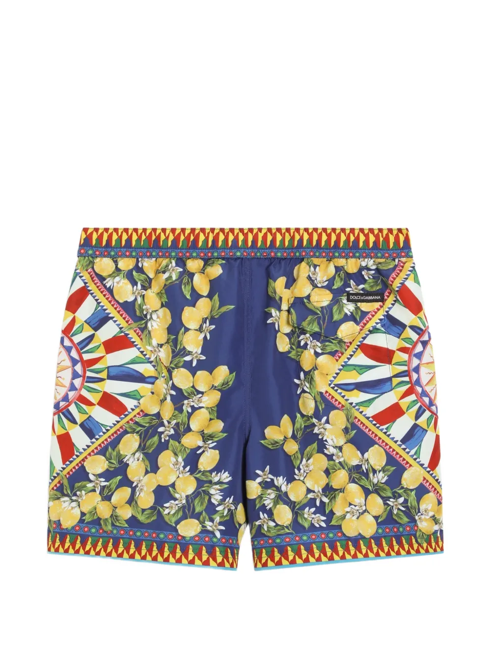 Dolce & Gabbana Kids Nylon zwembroek met Carretto-print Blauw
