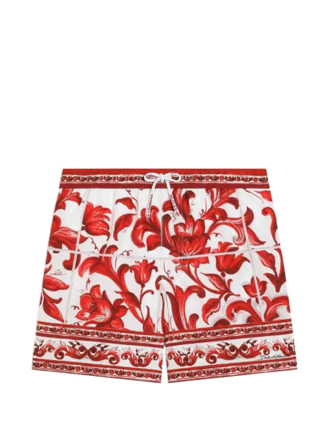 Dolce & Gabbana Kids  Majolica-print nylon boxer shorts