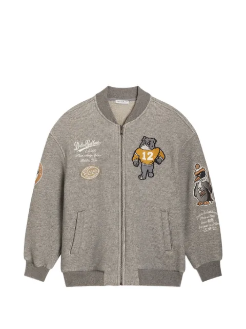 Dolce & Gabbana Kids fleece bomber jacket with patch