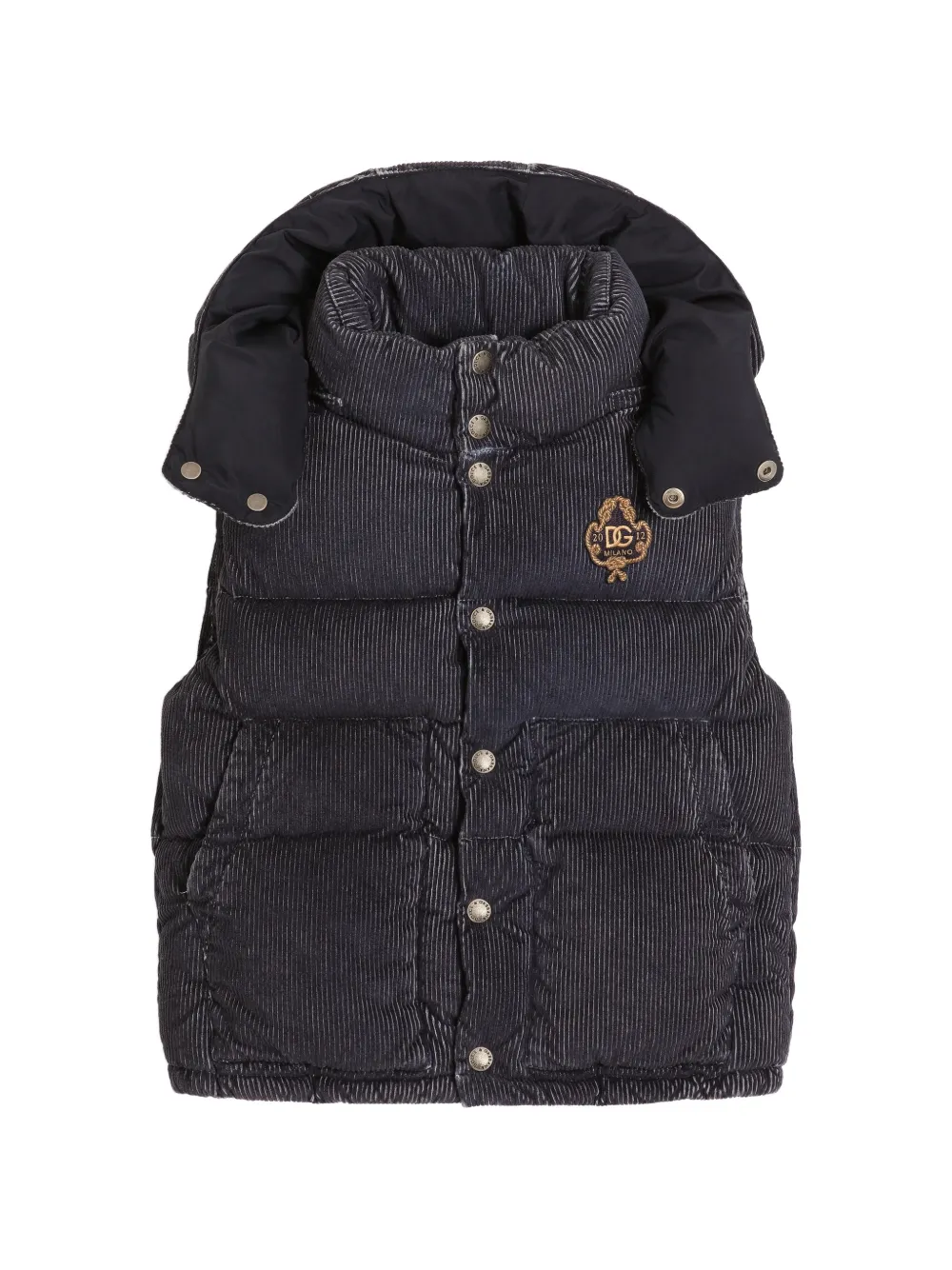 Dolce & Gabbana Kids Samtweste mit Patch - Blau
