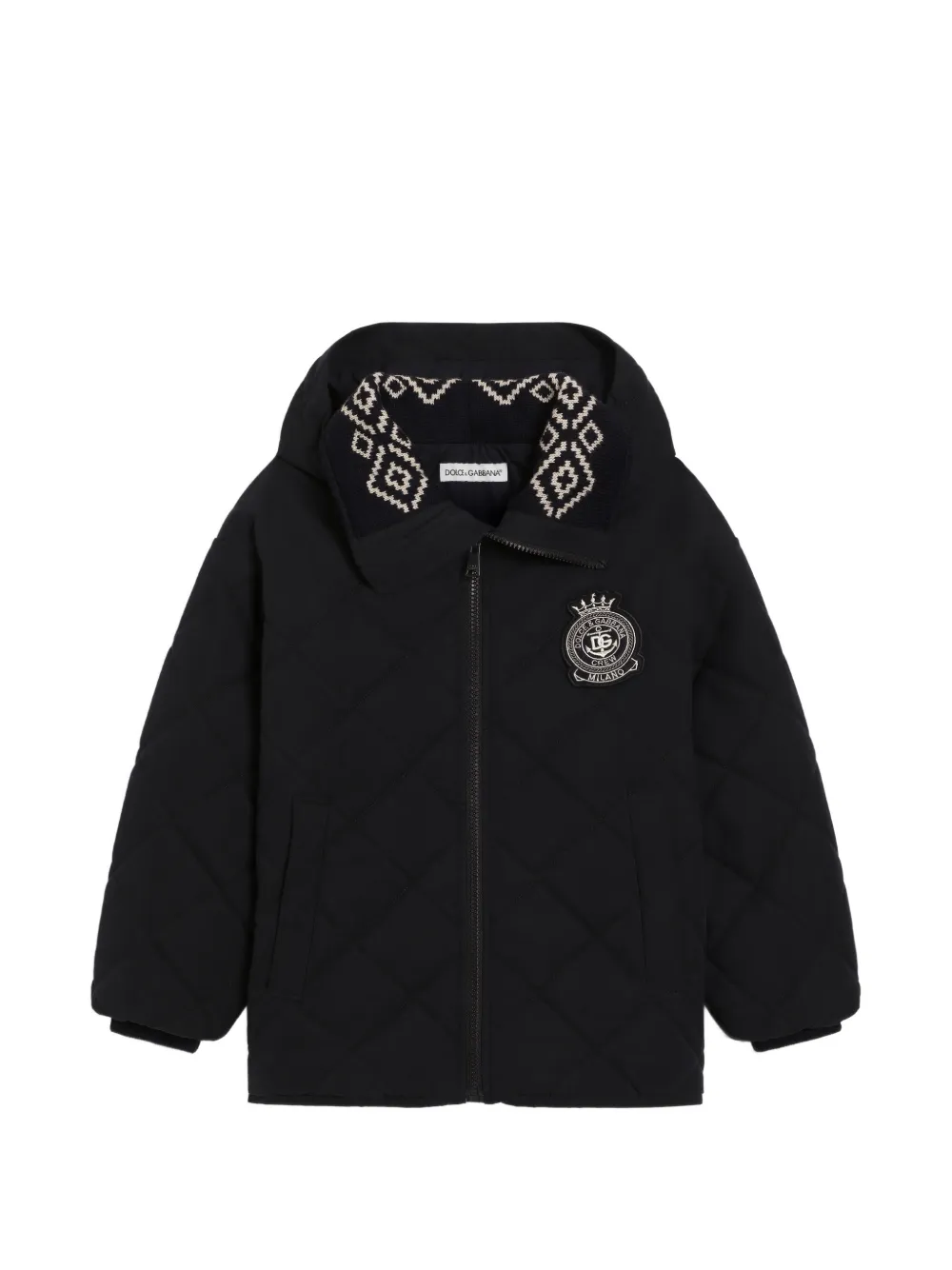 Dolce & Gabbana Kids Gesteppte Jacke - Schwarz