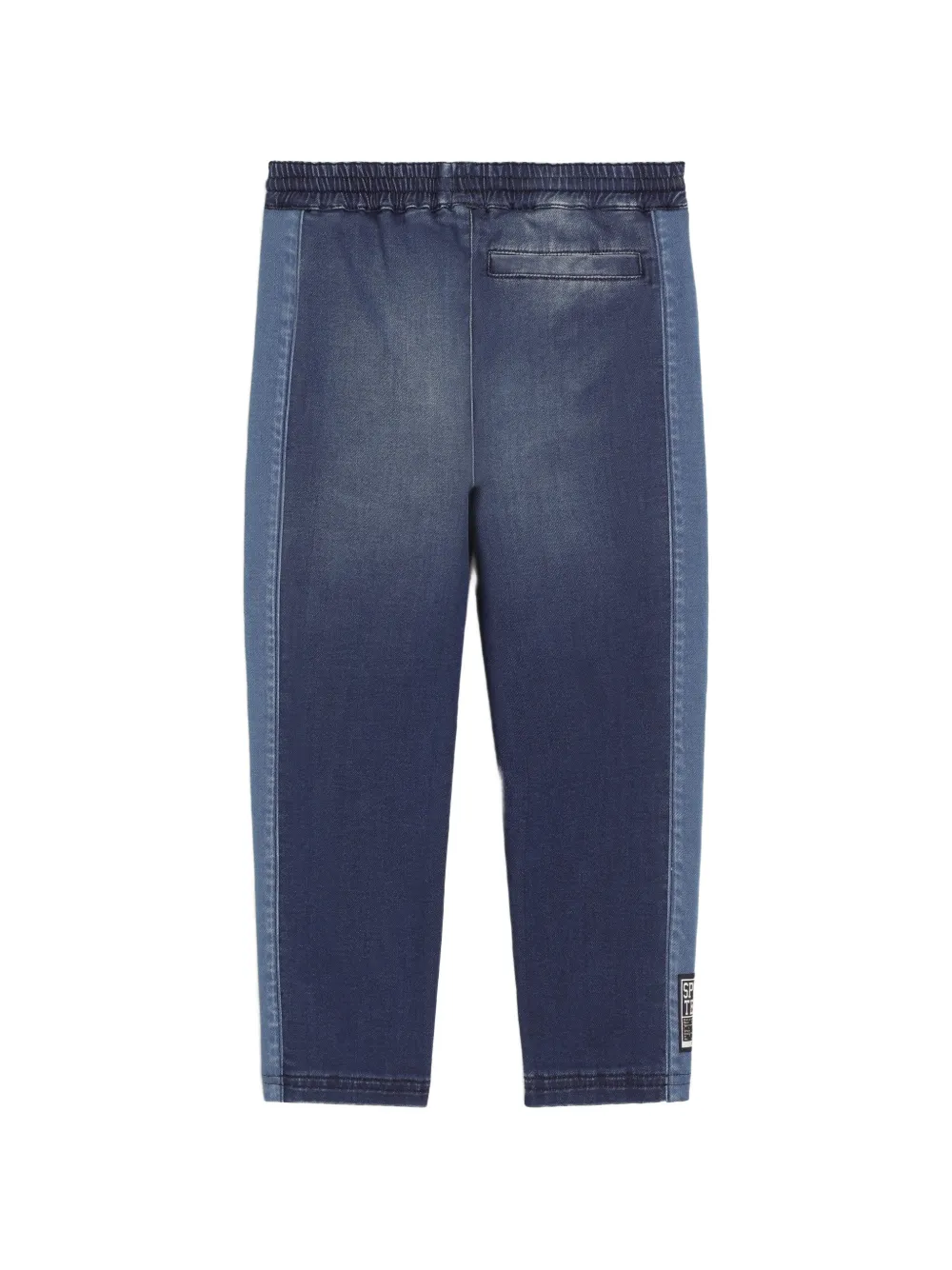 Dolce & Gabbana Kids Denim fleece broek met borduurwerk Blauw