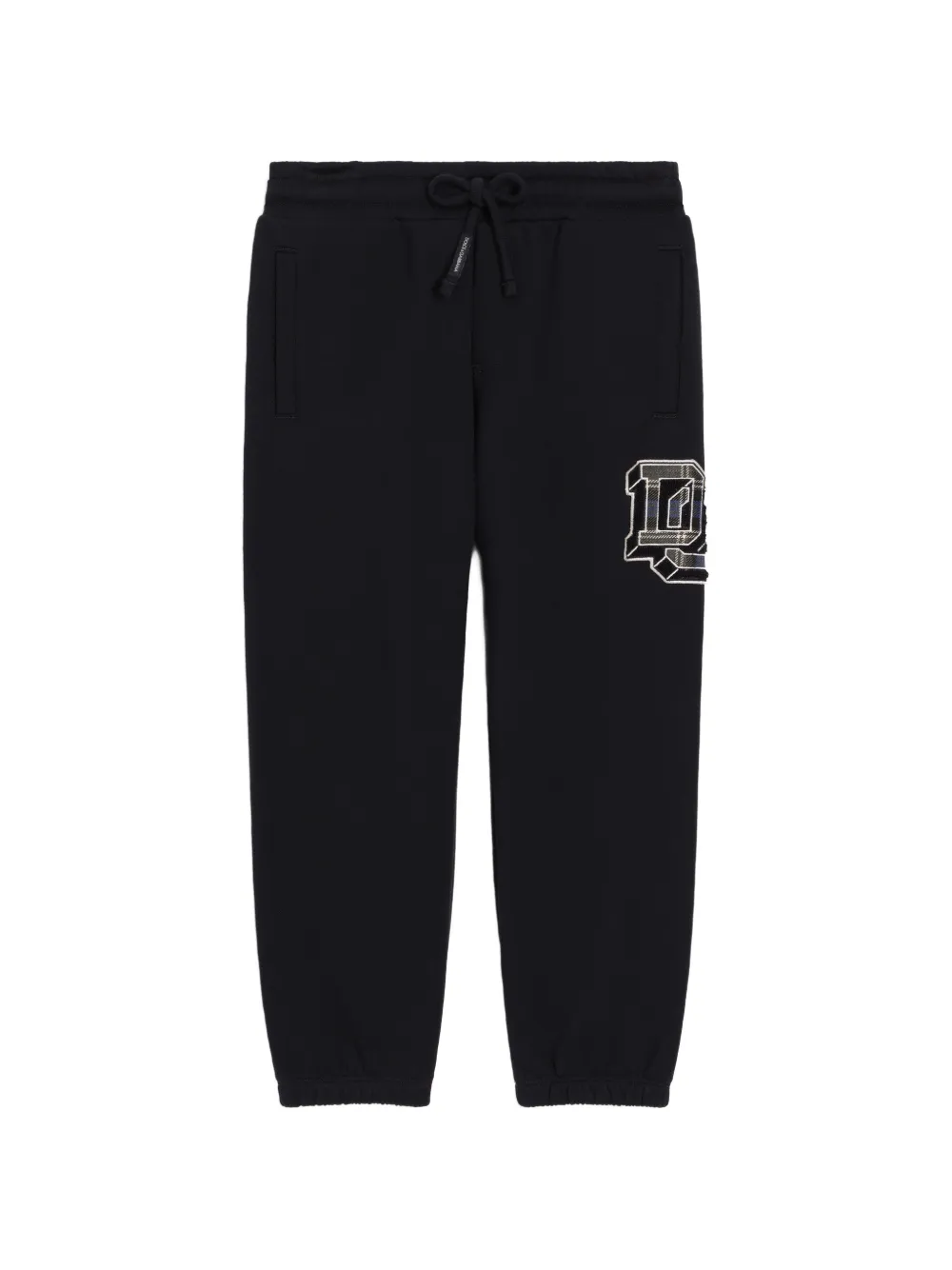 Dolce & Gabbana Kids Pantaloni in pile con applicazione - Blu