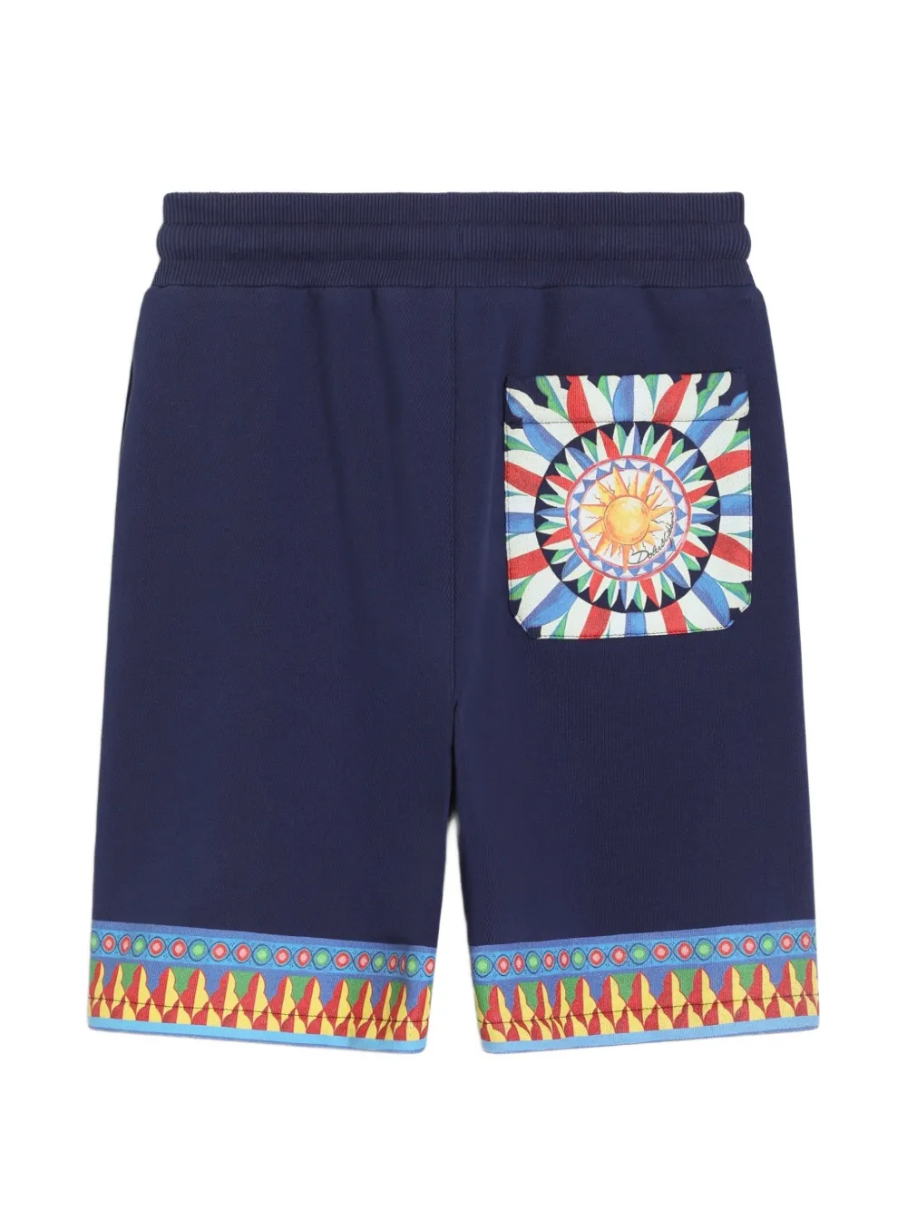 Dolce & Gabbana Kids Fleece bermuda shorts met Carretto-print Blauw
