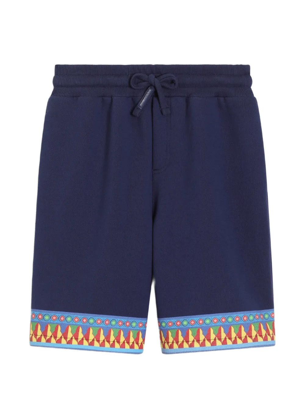 Dolce & Gabbana Kids Fleece-Bermudas mit Carretto-Print - Blau